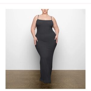 SKIMS Soft Lounge Long Slip Dress in Graphite